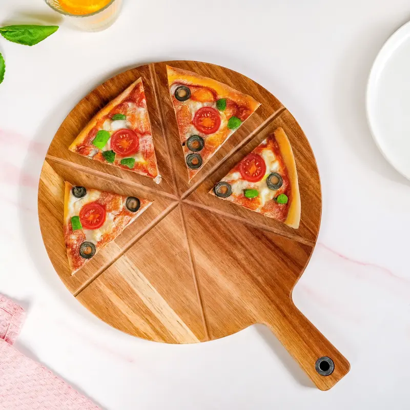 12-Inch Acacia Wood Pizza Cutting And Serving Board 1