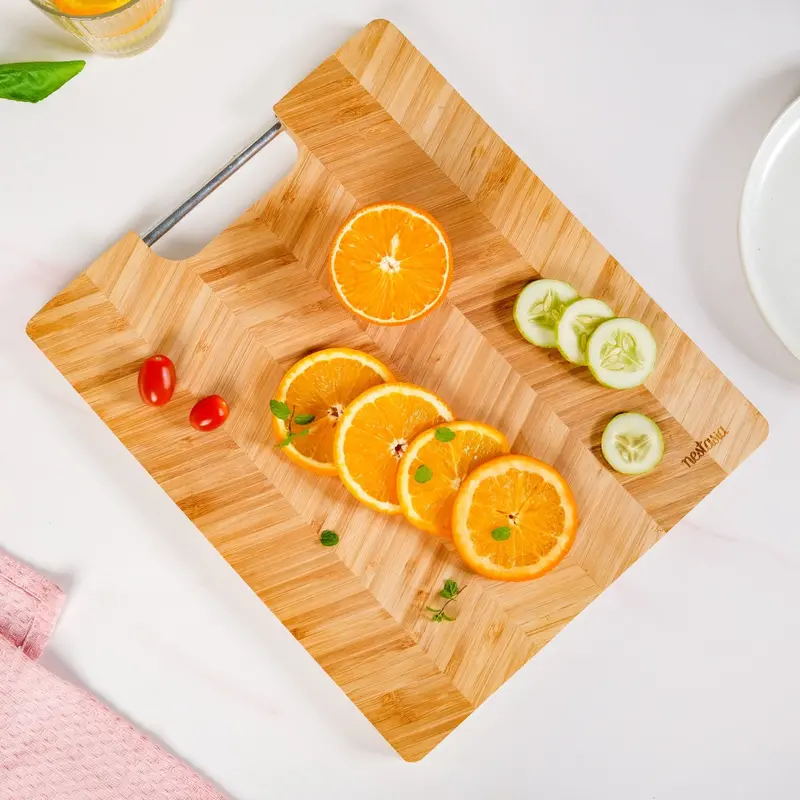 12-Inch Wooden Serving Platter With Metal Handle 1