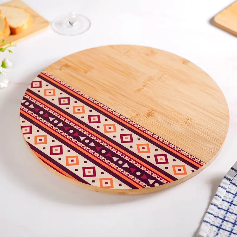 13" Aztec-Print Lazy Susan Serving Turntable 1