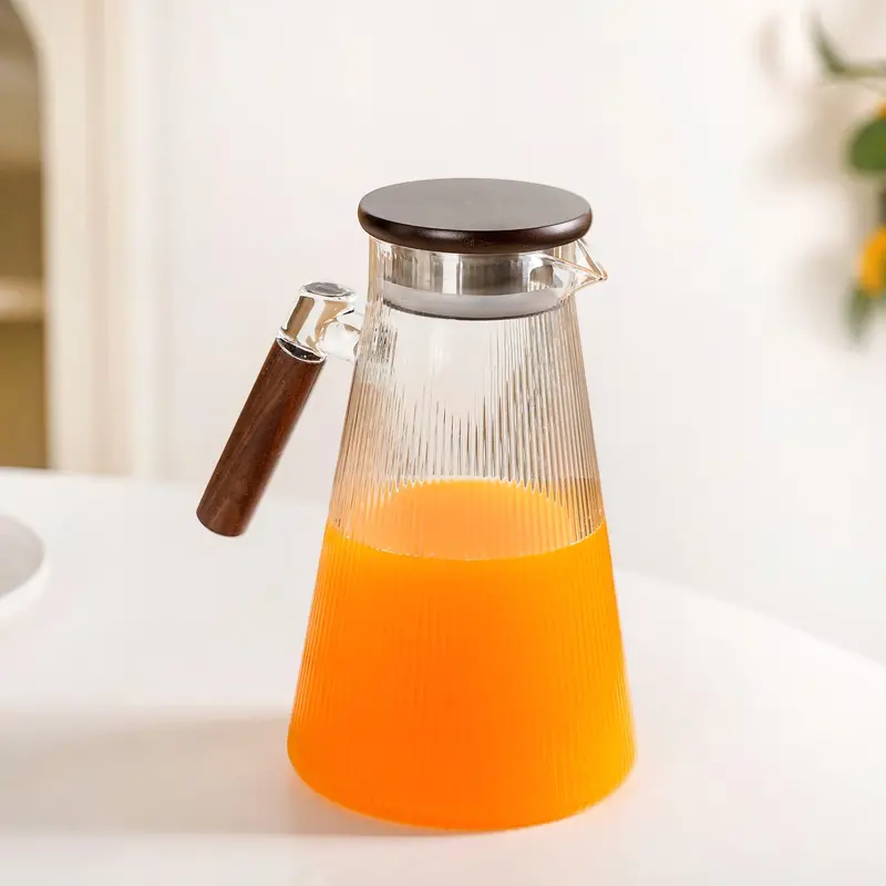 1800Ml Fluted Borosilicate Lemonade Jug With Secure Lid 1