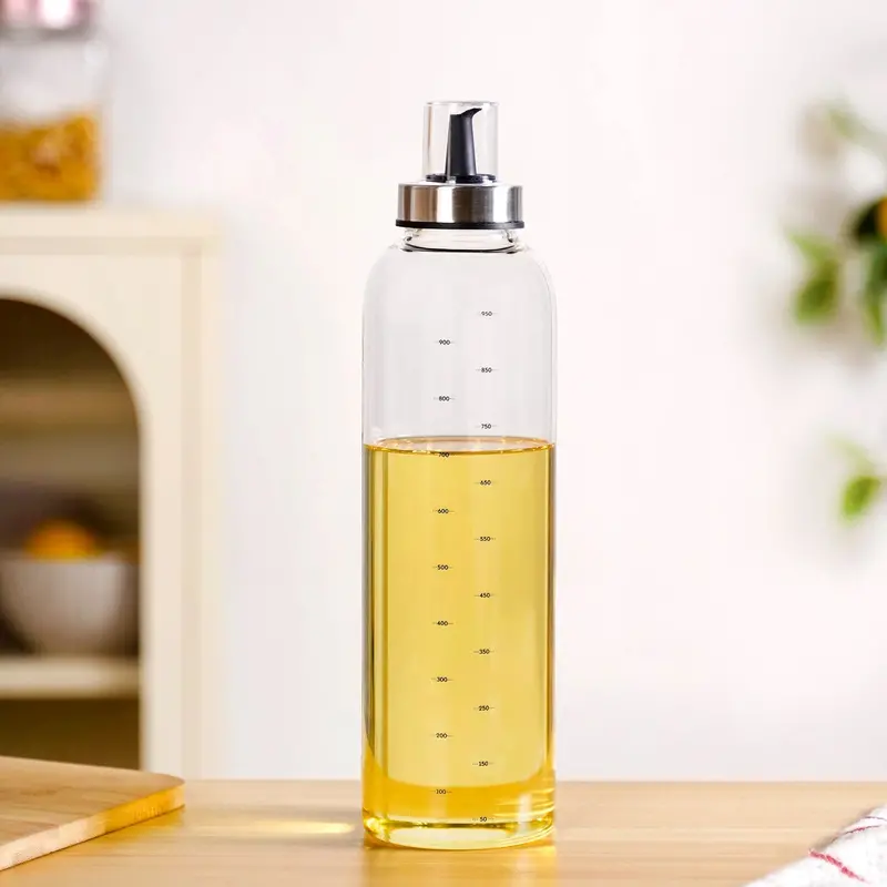 1L Glass Oil & Vinegar Dispenser – Accurate Pour Spout & Graduated Marks 1