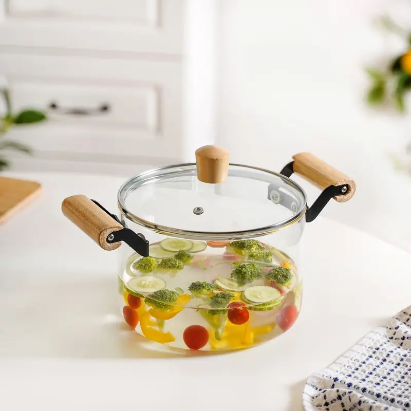 3.5L Borosilicate Simmer Pot With Ergonomic Handle – Lid Included 1