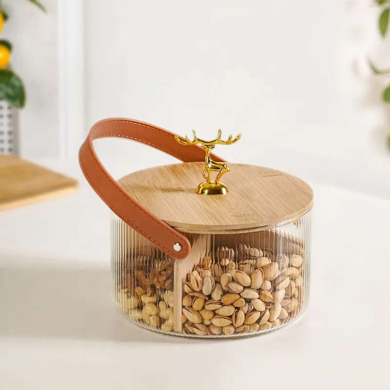 3500Ml Deer-Crest Sectional Snack Storage Jar Basket 1