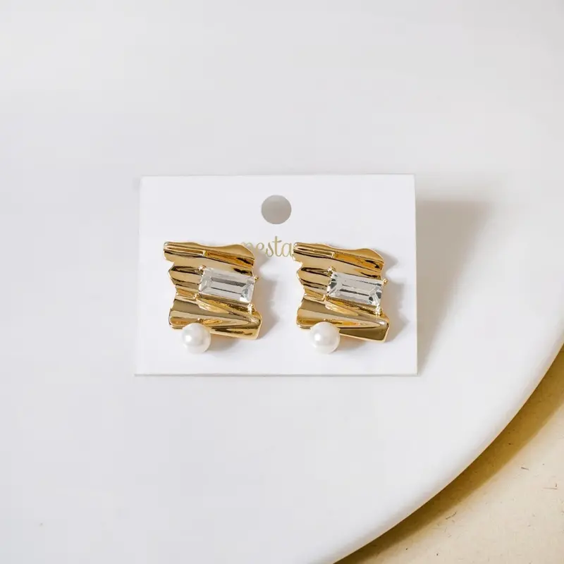 Abstract Gold Aura Stud Earrings 1
