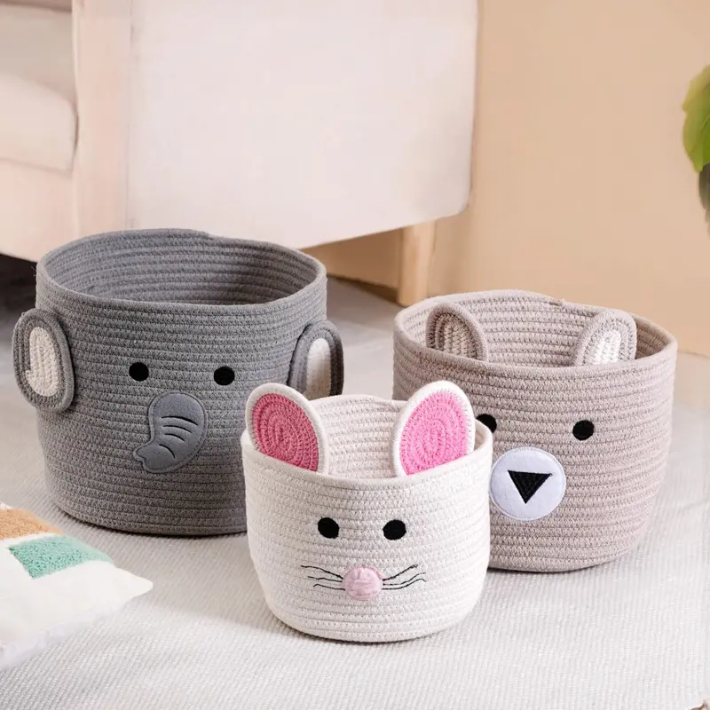 Adorable Animal-Themed Storage Basket Trio 1