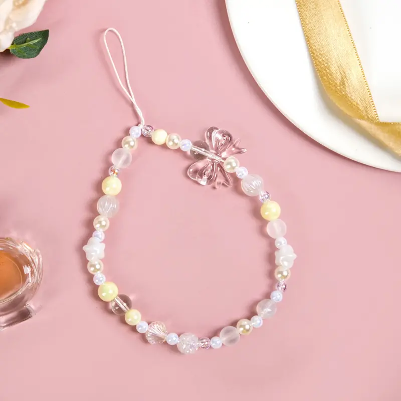 Adorable Bow-And-Beads Phone Charm 1