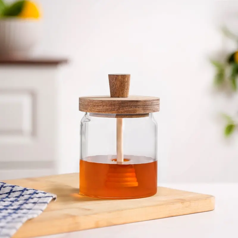 Airtight Glass Honey Jar – Sleek 500Ml Storage Solution 1
