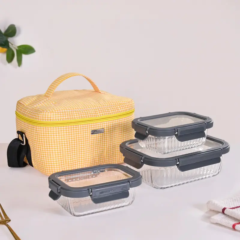 All-In-One Thermal Lunch Bag And Bento Box Set 1