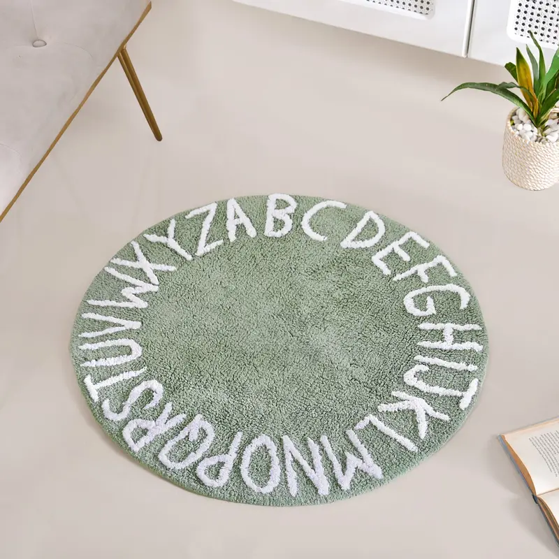 Alphabet-Themed Round Cotton Non-Slip Kids’ Play Mat – 74X72Cm 1