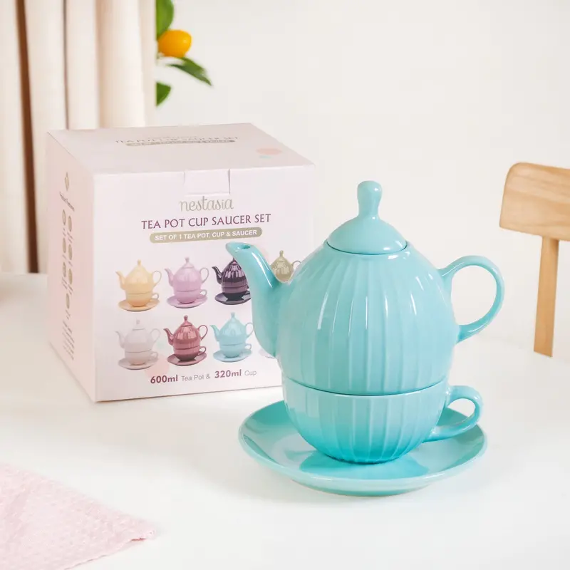Ambrosia Ceramic Tea Set For One Person – 3-Piece Ensemble 1