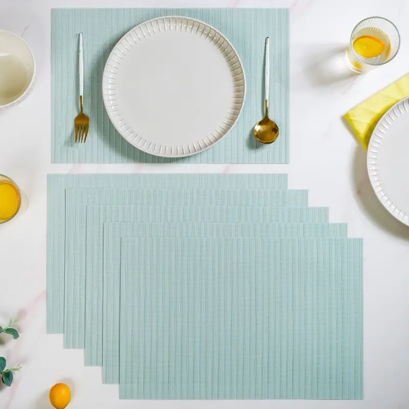 Aqua Blue Placemats – Refreshing 6-Pack Coastal Table Mats 1