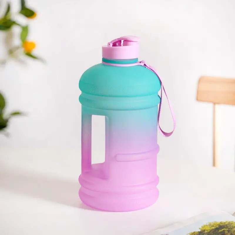 Aquaburst 2.2L Gym Water Bottle – Pink And Turquoise Ombre Design 1