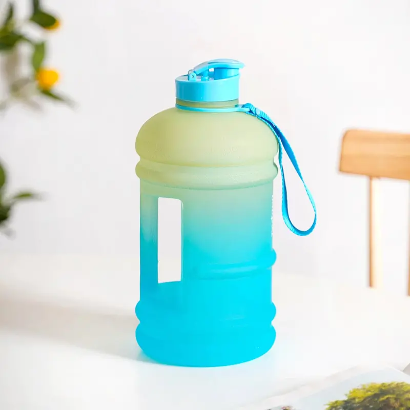Aquaburst 2.2L Ombre Gradient Water Bottle With Capacity Markings – Green To Blue 1