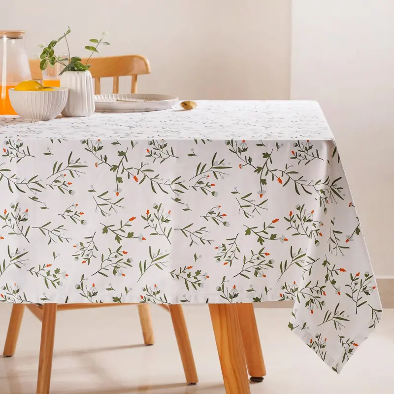 Arancia Floral Tablecloth – 8-Seater Cotton Cover (274 X 152 Cm) Botanical Print 1