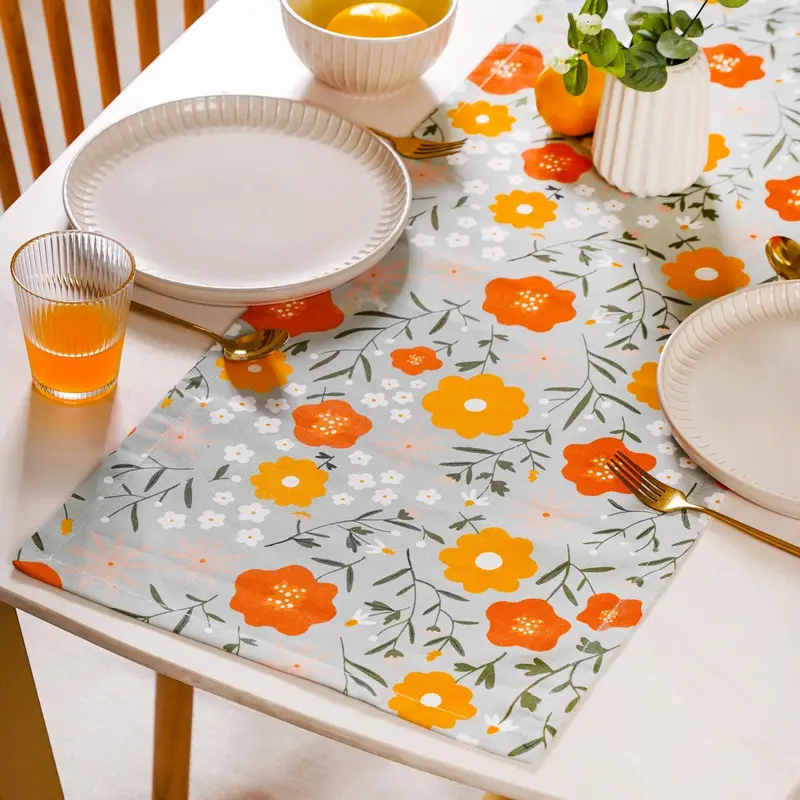 Arancia Luxe Table Runner – 8-Seater Woven Cotton Runner (264 X 35 Cm) 1