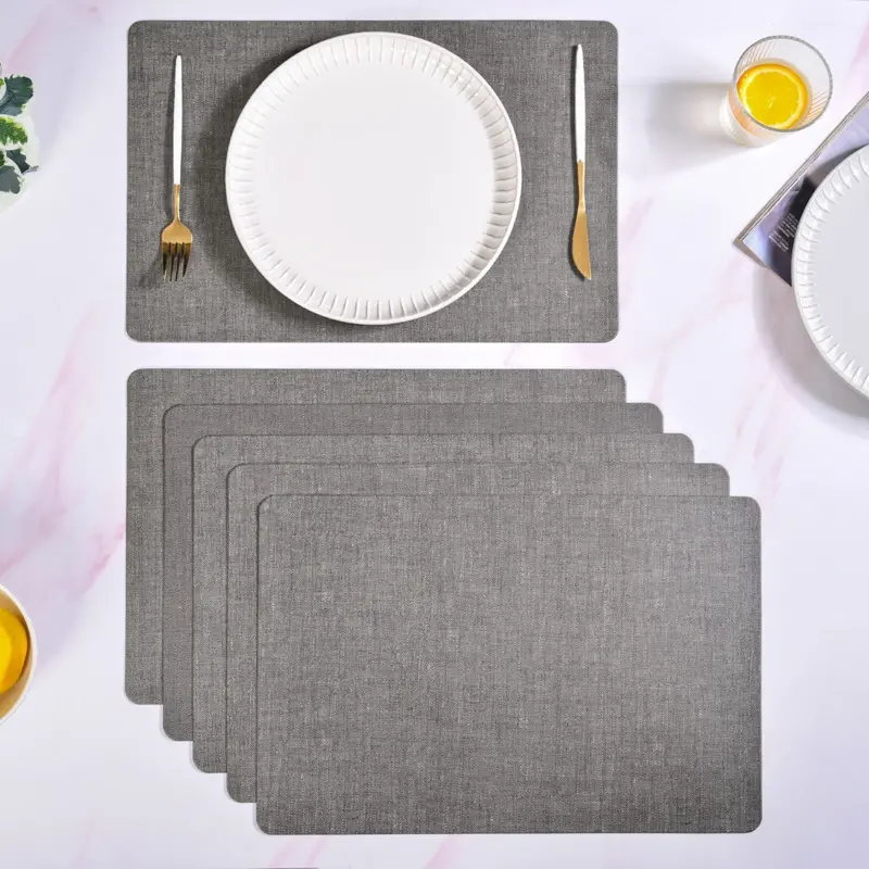 Ash Grey Rectangular Table Mats – Set Of 6 1