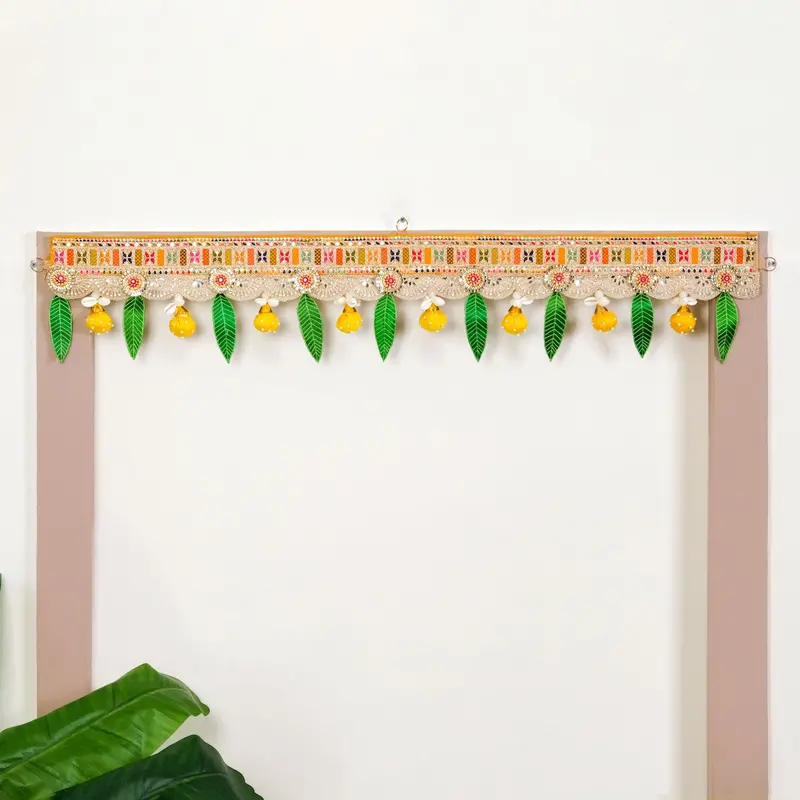 Auspicious Leaf-Shaped Lucky Charm Toran – Symbolic Wall Hanging For Prosperity 1