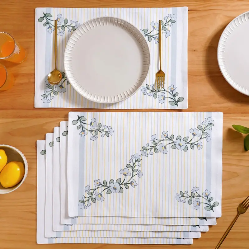 Azzurro 6-Piece Cotton Place Mat Set 1