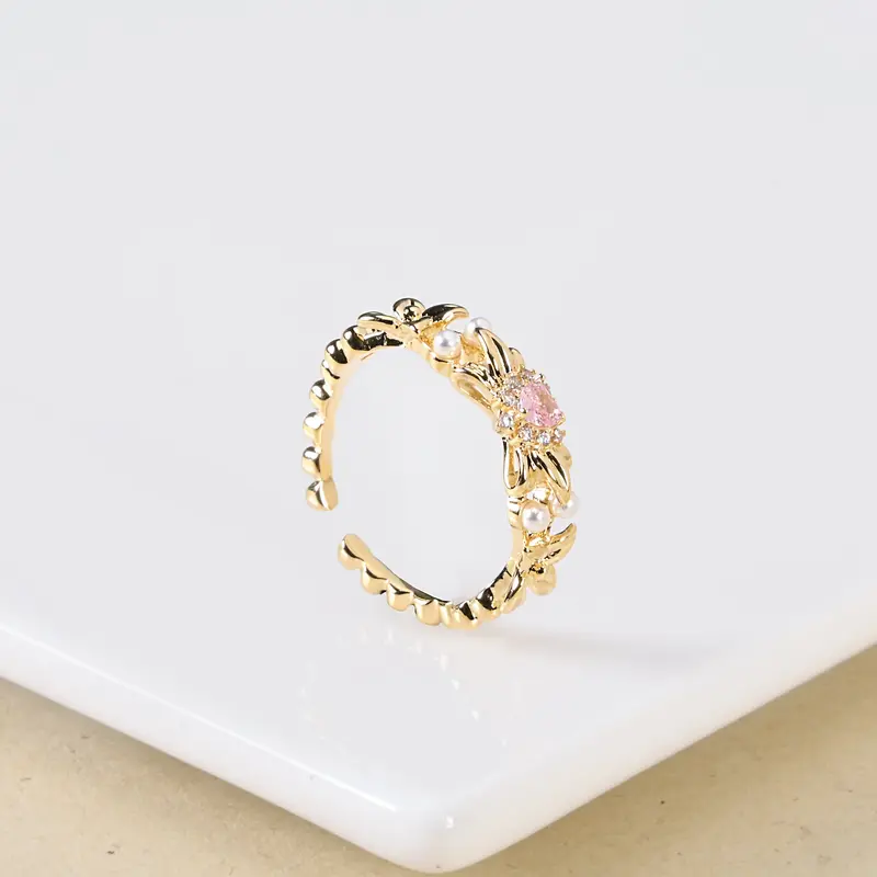 Beaded Floral Design Ring 1