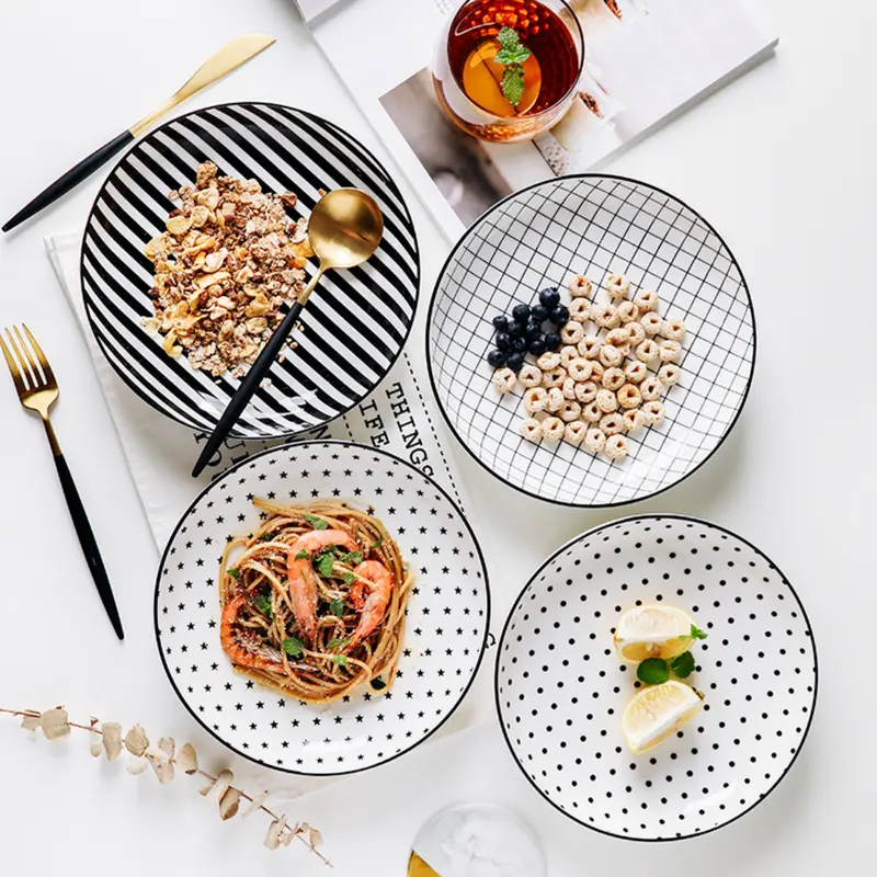 Black-And-White Geometric Deep Dinner Plate 1