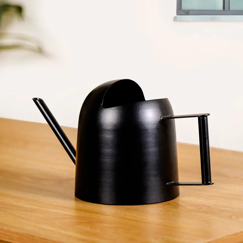 Black Matte Metal Watering Can – Lightweight & Durable 1