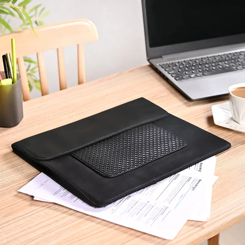 Black Multipurpose A4 Folder With Secure Zippered Pocket 1