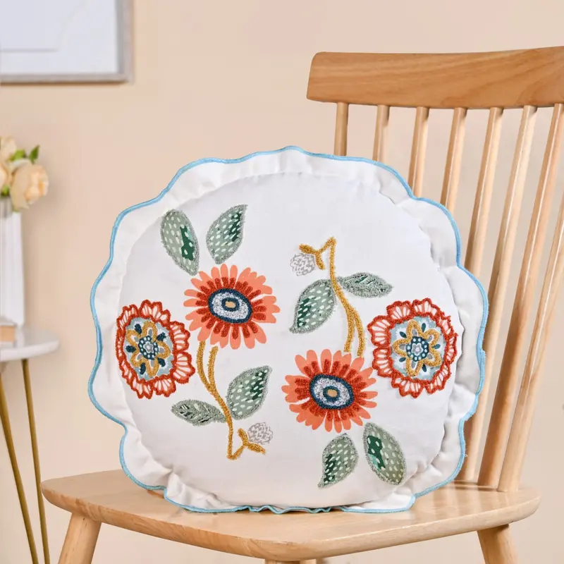 Bloom Era Artisan Highlight Cotton Cushion Cover – 46 Cm, Textured Contemporary Style 1