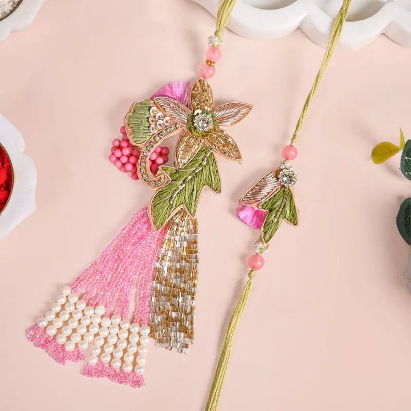 Blossom Bond Rakhi Lumba Gift Set – Traditional Handcrafted Ensemble 1