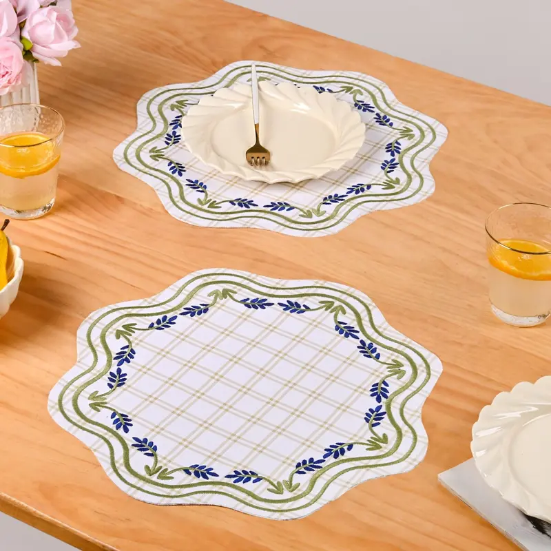 Blue Ivy Patterned Cotton Table Mats – Set Of Six 1
