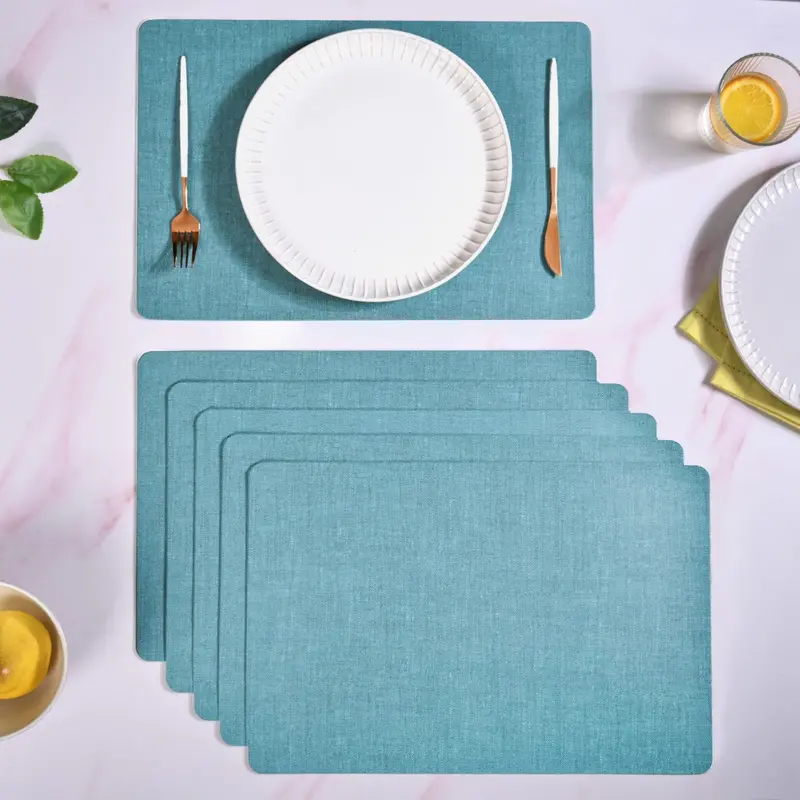 Blue Rectangular Dinner Table Mats – Set Of 6 1