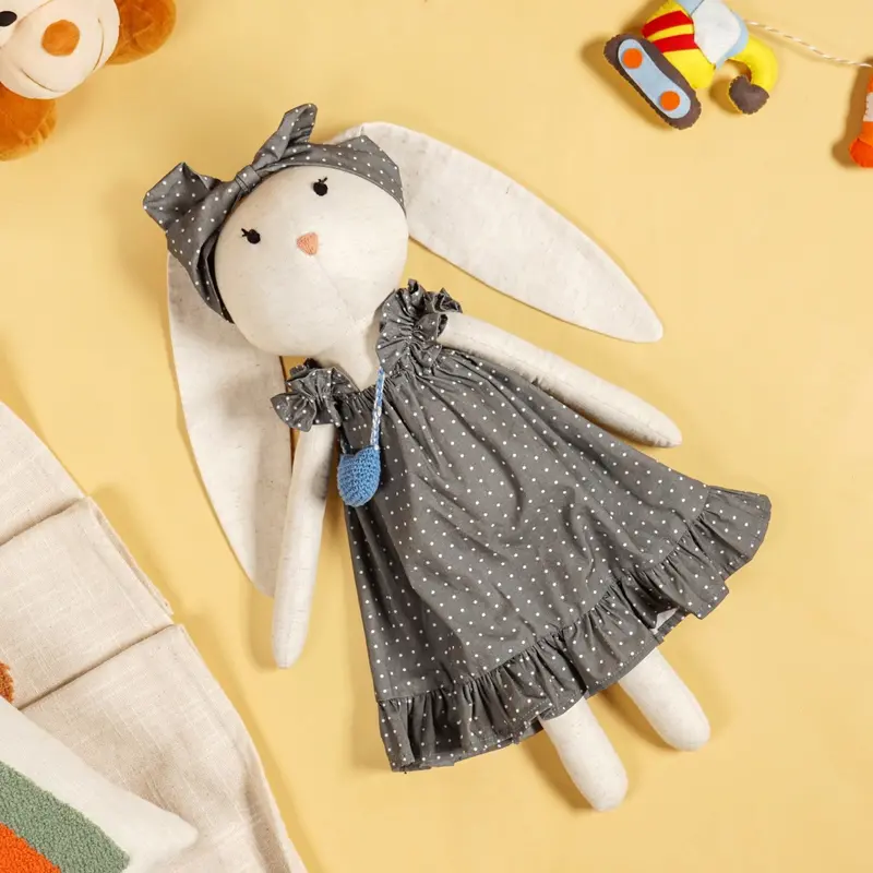 Blue-Satchel Rabbit Plush Toy For Kids 1