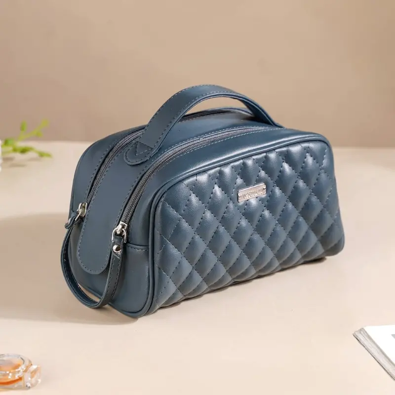Bluish Grey Multipurpose Large Makeup Pouch 1