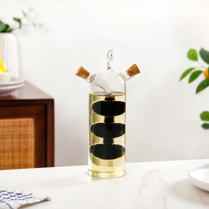 Borosilicate Glass Dual-Purpose Cruet – Heat-Resistant Oil & Vinegar Dispenser 1