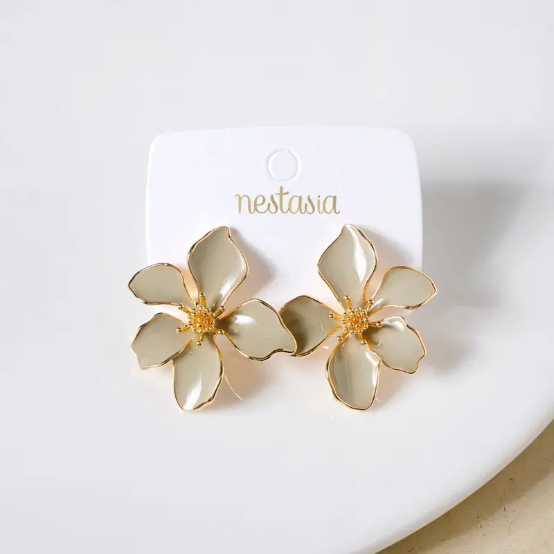 Botanical Sage Green Stud Earrings 1