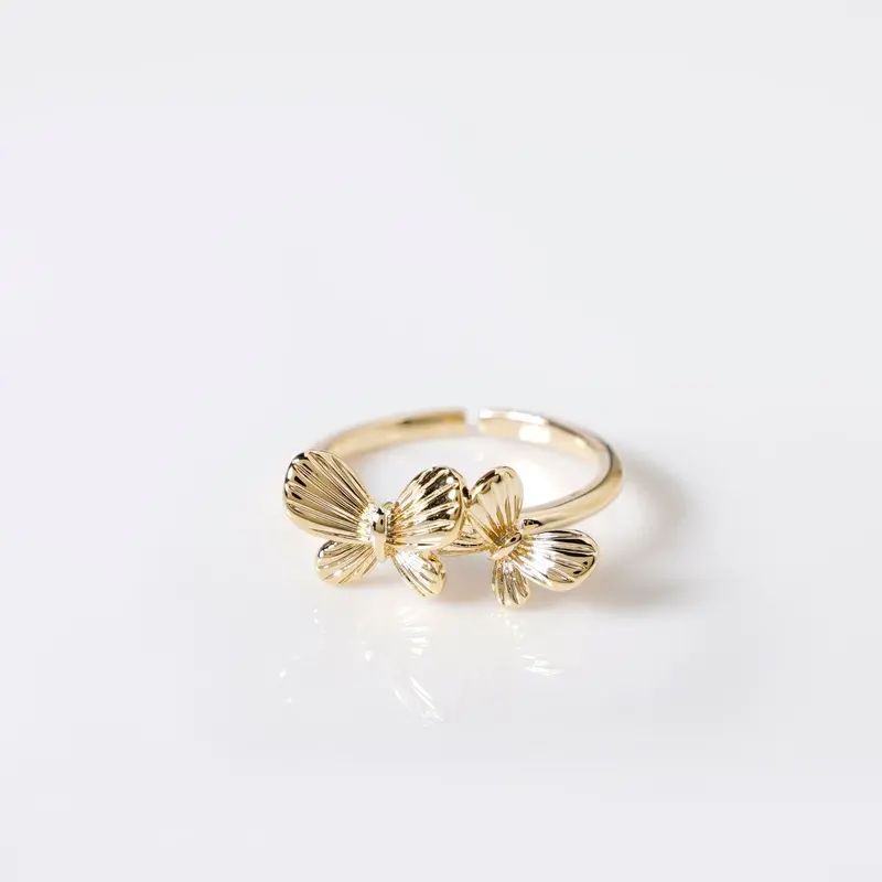 Butterfly Motif Adjustable Stackable Ring 1
