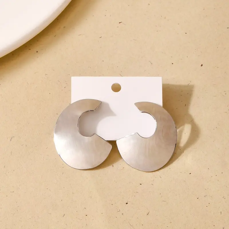 C-Spiral Asymmetrical Silver Drop Earrings 1