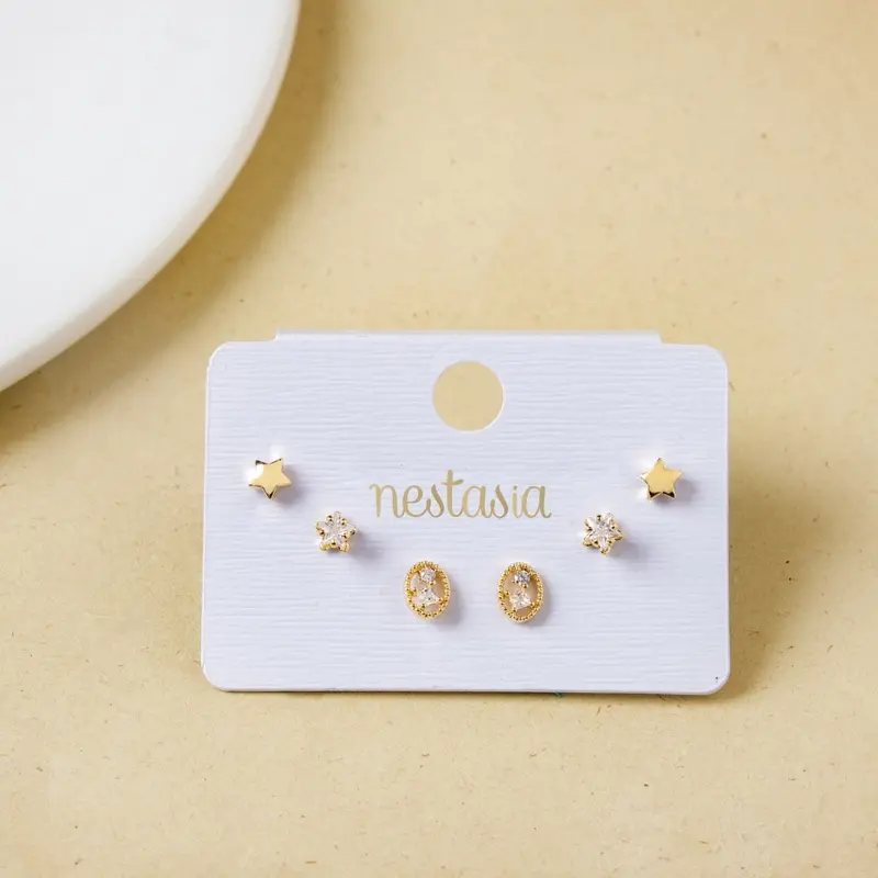Celestial Starlight Stud Earrings – Trio Set 1