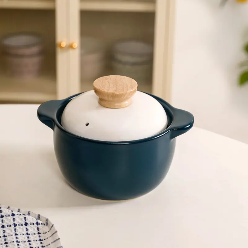 Cera Teal 1.8L Ceramic Cooking Pot With Lid 1