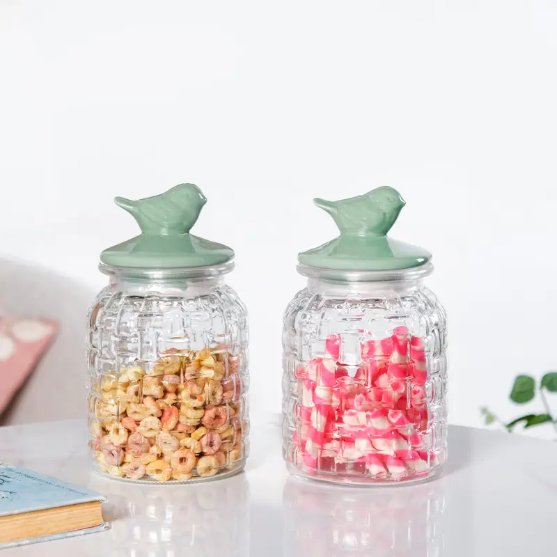 Ceramic-Topped Airtight Glass Storage Jars – Twin Set (1000Ml Each) 1