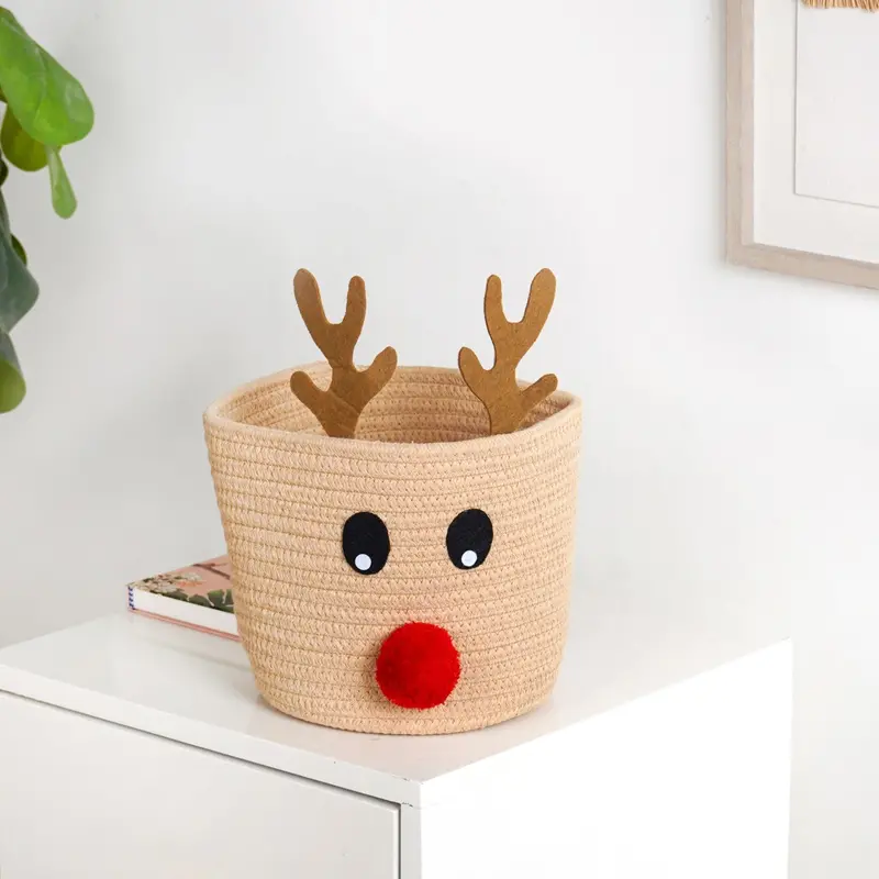 Charming Baby Reindeer Storage Basket – 27 Cm 1