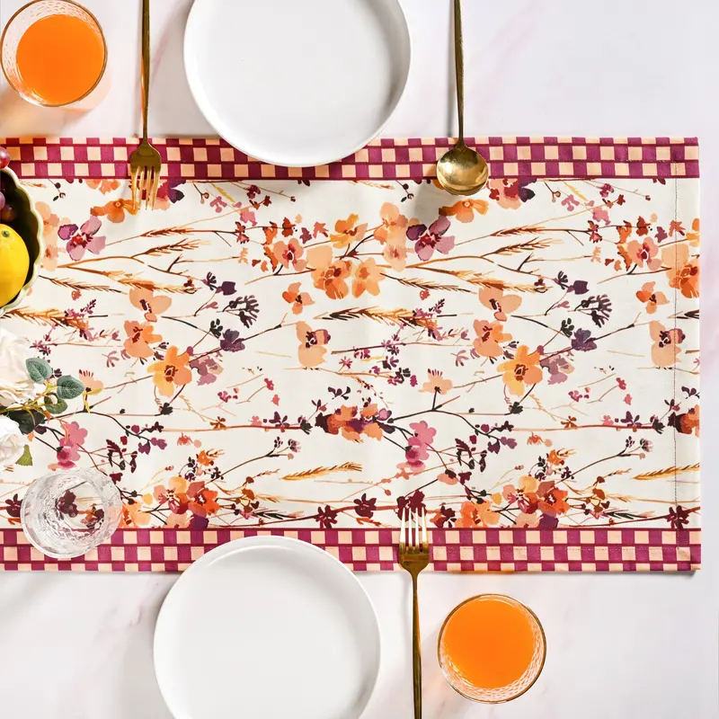 Checkered Design Table Runner For 6 Seats – 185 X 35 Cm 1