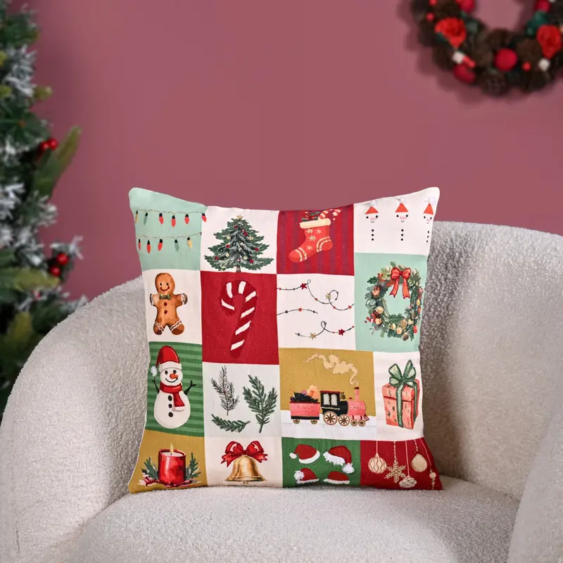 Christmas Chronicles Storytelling Embroidered Cushion Cover – 40X40Cm 1