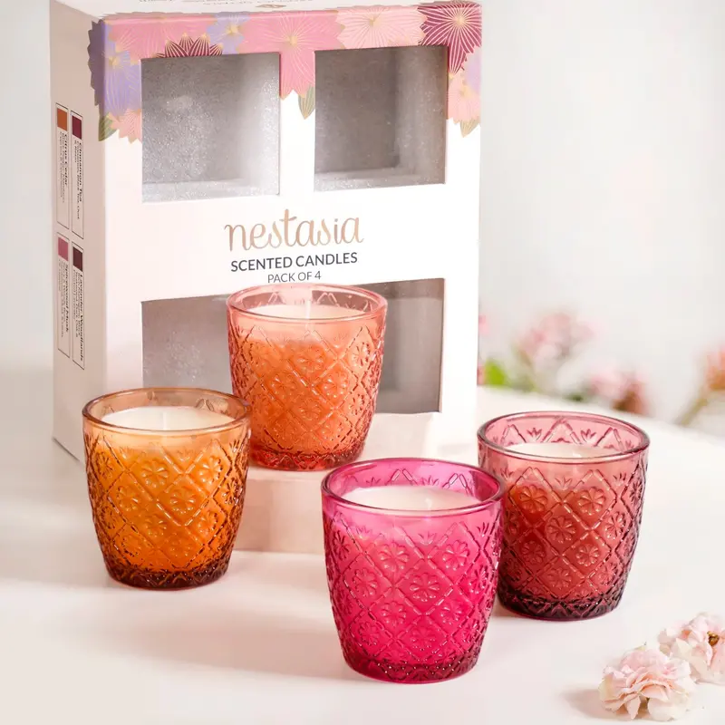 Citrus Woods Aroma Candle Set – 4 Premium Fragranced Candles 1