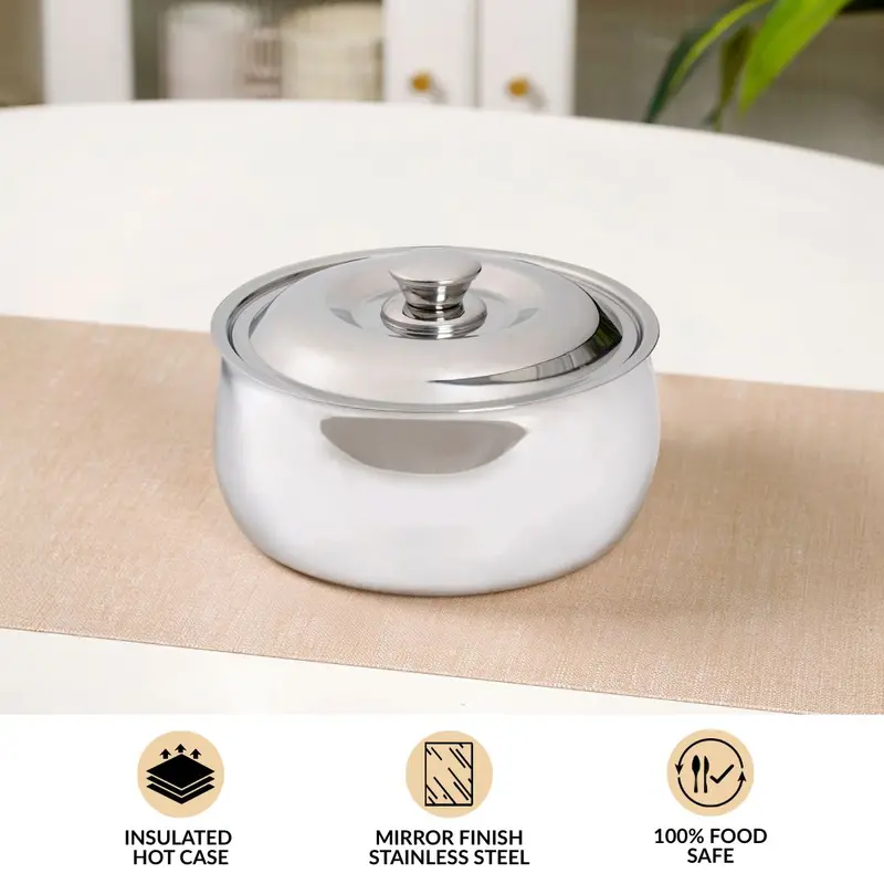 Classic Stainless Steel Casserole – 1L Capacity 1