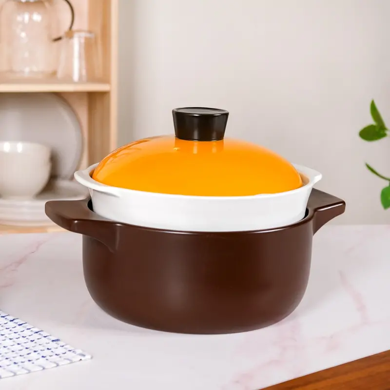 Clementine Japanese-Inspired Ceramic Cookware Set – 4.1L Pot With Integrated Steamer 1