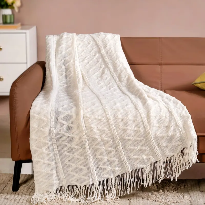 Cloud Dancer Textured Couch Throw 1