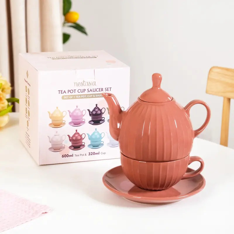 Compact Ambrosia Single-Serve Ceramic Tea Set 1