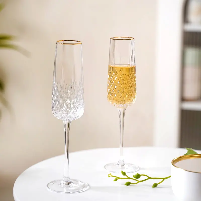 Compact Luxe Champagne Flutes – 200Ml, Set Of 2 Petite Celebration Glasses 1