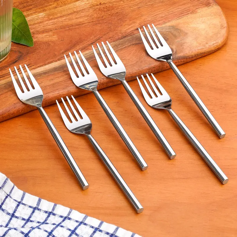 Contemporary Stainless Steel Dinner Fork Set (6-Piece) 1