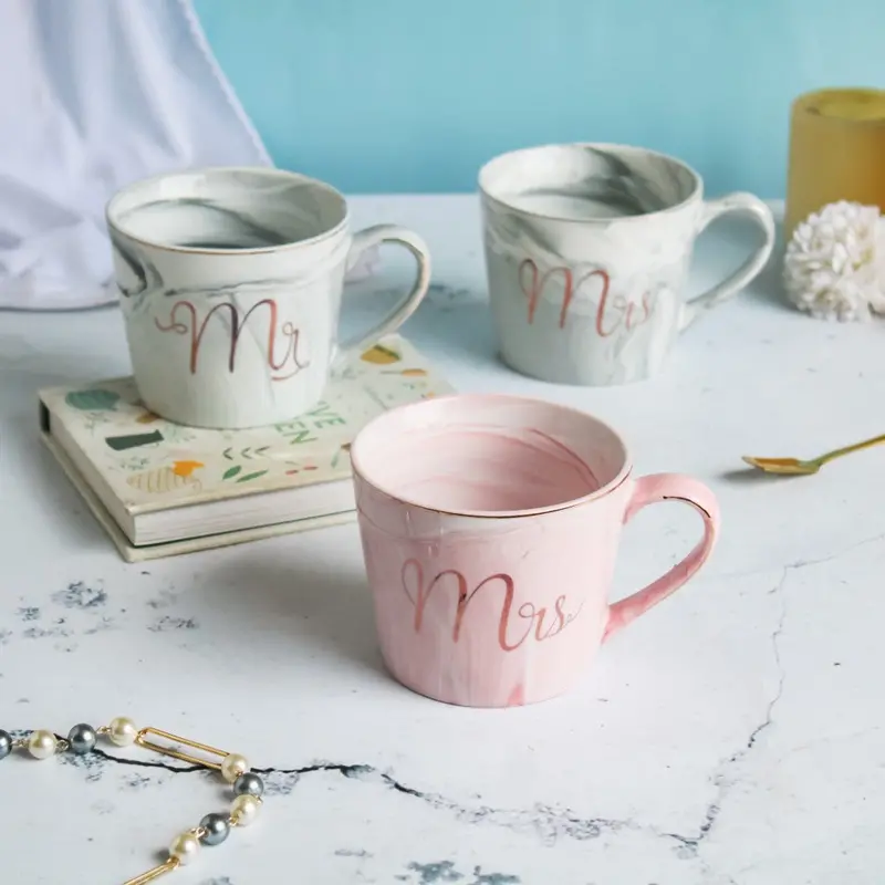 Couple-Themed Small Ceramic Coffee Mug – Dual Design 1